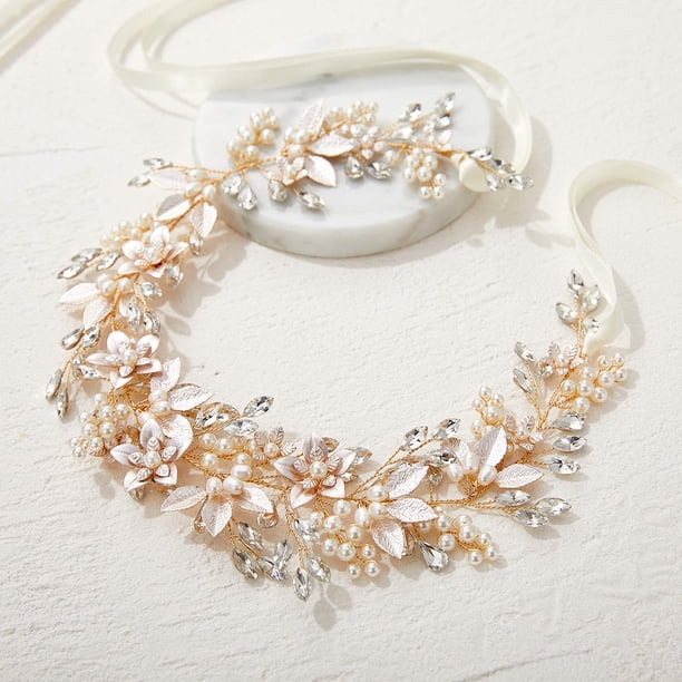 Handmade Rhinestone Wedding Headband Flower-Leaf Bridal Headpieces for Wedding Handmade Rhinestone Wedding Headband Flower-Leaf Bridal  main image 2