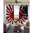 thumbnail image 3 of Japanese Chariot Flag Black Out Curtains 84 Inch Long for Living Room, Red Black Flag Abstract Blackout Curtain Shade Thermal Insulated Window Curtains Grommet Drapes 42"x84" 2 Panels, 3 of 8