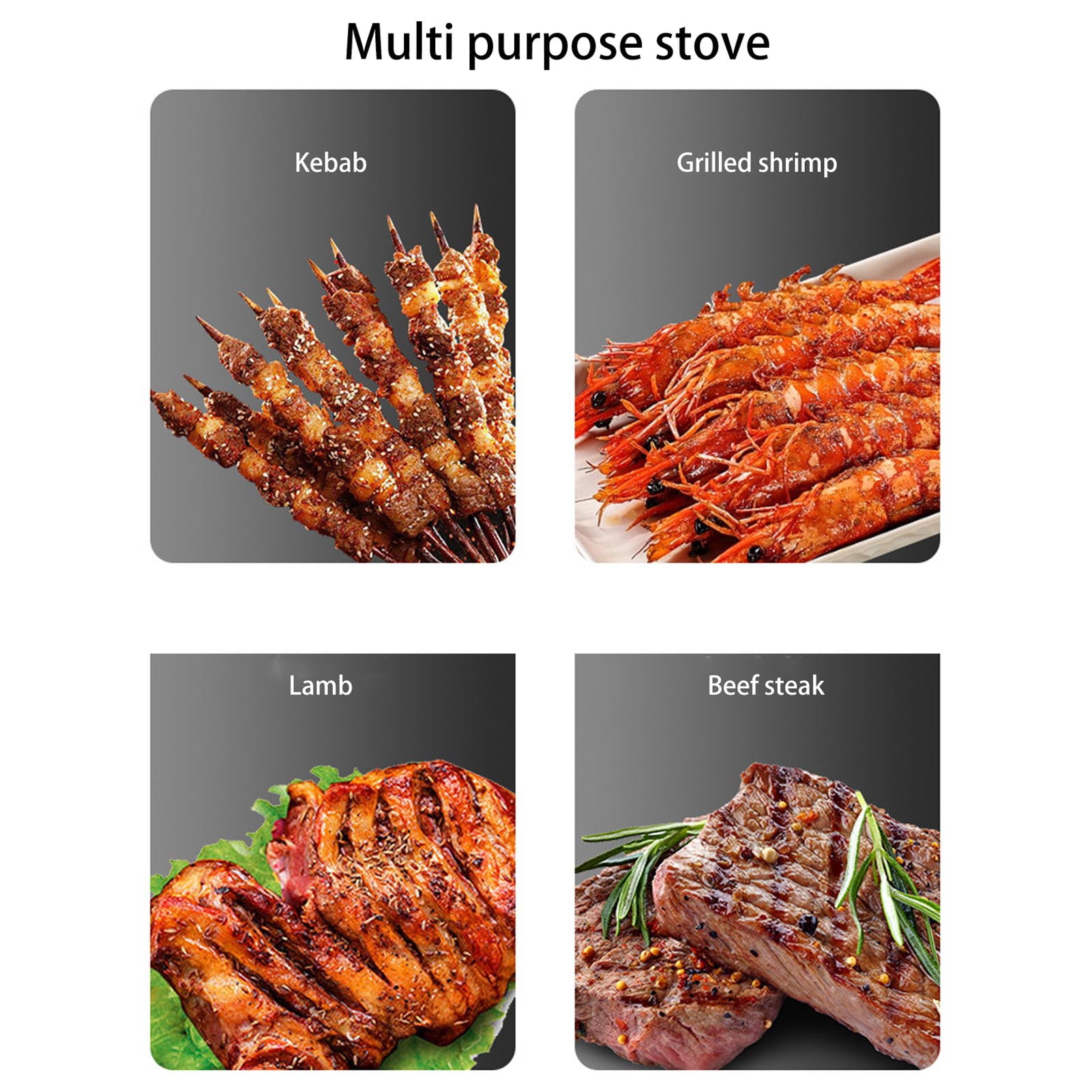 Rupoun Mini BBQ Grill Aluminum Alloy Fast Uniform Heating Charcoal Barbecue Stove for Household Outdoor Camping Picnic Backyard Cooking 9.3x5.7 inches / 23.5x14.5 cm