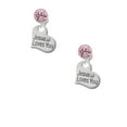 thumbnail image 2 of Delight Jewelry Silvertone Large Jesus Loves You Heart Pink Crystal Clip on Earrings, 2 of 5