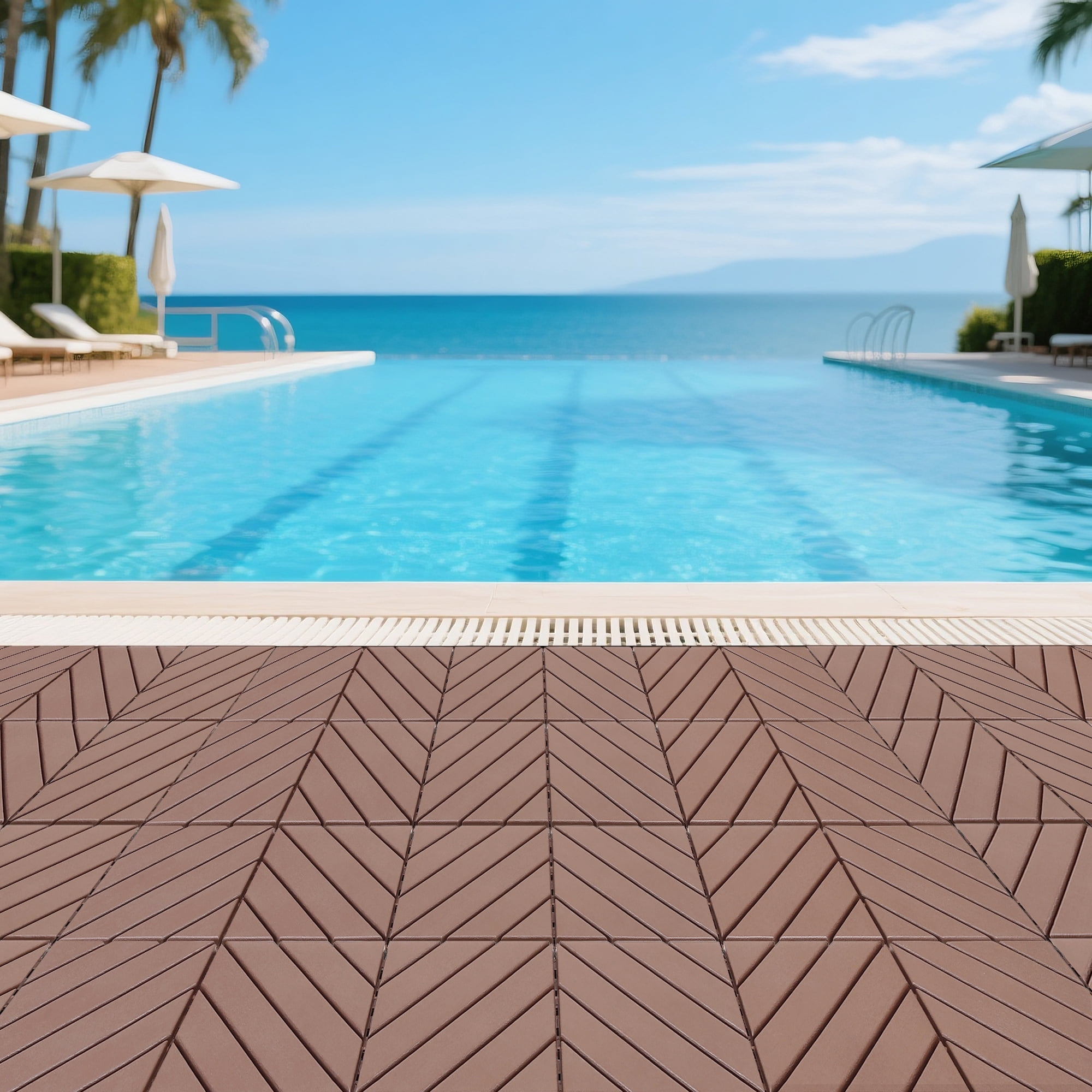 Interlocking Deck Tiles 12x12 Inch Outdoor Flooring, Waterproof PP Patio Floor Tiles DIY