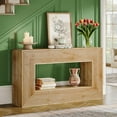 thumbnail image 6 of Tribesigns Rustic Farmhouse Console Table - Long Entryway Accent Piece, MDF, Natural Wood Tone, Fluted Design, Living Room/Hallway Furniture, 6 of 8