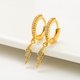 thumbnail image 1 of 1 par de aretes de relámpago llamativos de alta calidad, aretes colgantes para mujer, aretes delicados de circón chapados en oro real de cobre, dorado, 1 of 2