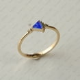 thumbnail image 5 of Halo Diamond Ring, Blue Sapphire & Diamond, Stackable Ring, Staking Ring, Handmade Jewelry, 925 Starling Silver, Gift For Her., 5 of 5