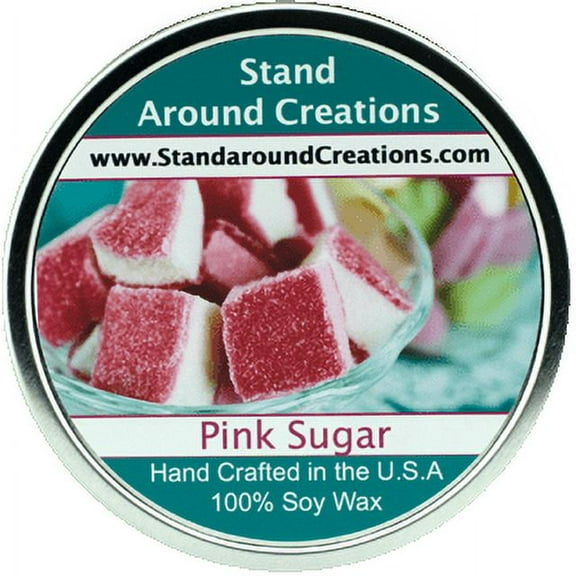 PINK SUGAR TIN 16-OZ. ALL NATURAL SOY CANDLE