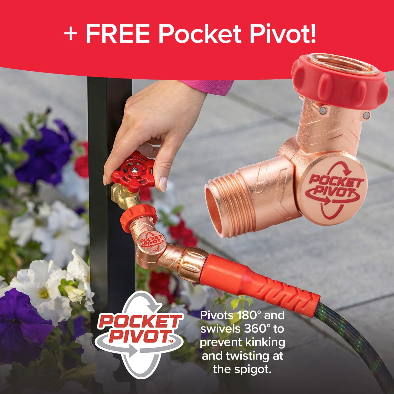 Pocket Hose Ballistic Double UV 50 ft Expandable Garden Hose with Pocket Pivot