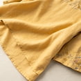 thumbnail image 5 of YigeTops 3/4 Sleeve Linen Shirts for Women Embroidered Tunic Loose Breathable Casual Summer Shirt Yellow 3XL, 5 of 6