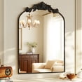 thumbnail image 6 of BEAUTYPEAK 40"x26" Wall Decor Mirror Arched Metal Vintage Bathroom Mirror,Black, 6 of 7