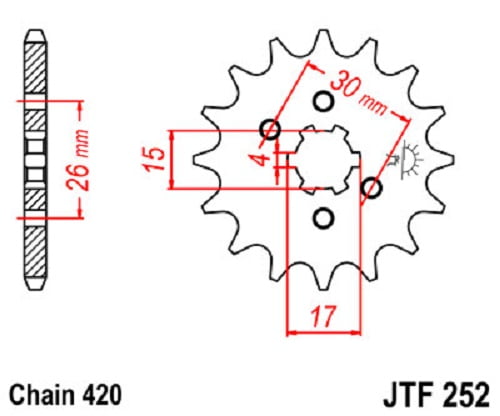 JT Sprockets Steel Front Sprocket 15T 420 Pitch JTF252.15