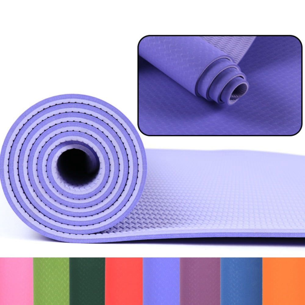 Yoga mat 0.2 inches thick, with nylon strap, suitable for both men and women - anti slip exercise mat, suitable for home yoga, Pilates, stretching, flooring, and fitness exercises