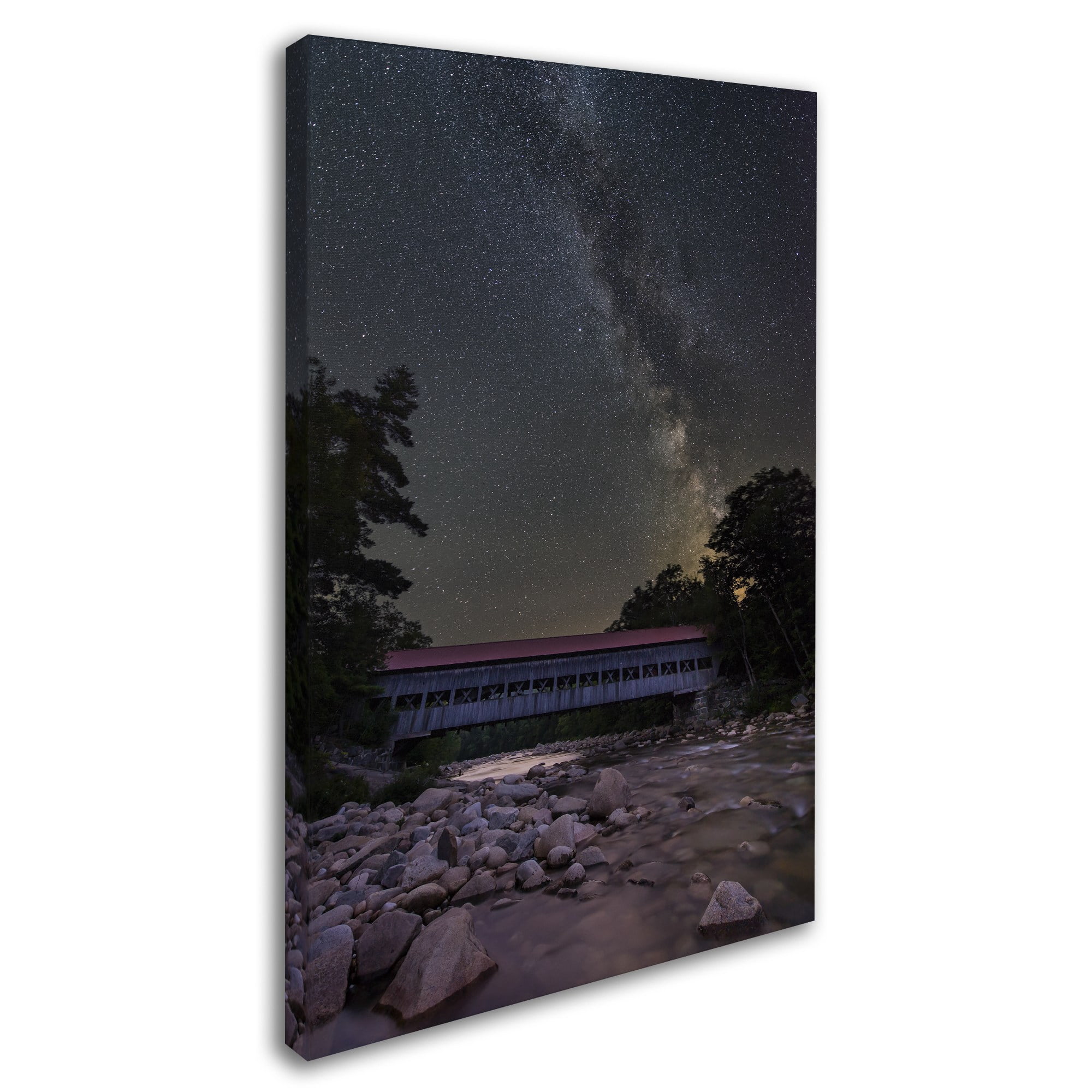 Trademark Fine Art "Swift River Night" Canvas Art by Michael Blanchette Photography