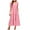 Pink, variant on vigerkar Women's Summer Dresses 2025 Puff Sleeve Square Neck High Waist Smocked A-Line Flowy Loose Fit Midi Dress Red, L