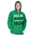 thumbnail image 5 of Funny Kiss Me I'm Irish St Patricks Zip Up Hoodie Men's Women's Brisco Brands 4X, 5 of 6