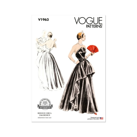 Vogue Sewing Pattern 1963 - Misses’ Evening Dress, Size: E5 (14-16-18-20-22)