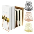 thumbnail image 1 of Aspire Book Holder 7 Slots File Holder for Magazine Metal Wire Desktop Gold Book Organizer Adjustable Triangle Display Rack, 1 of 8