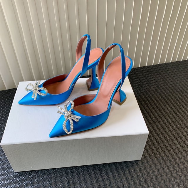 New Summer and Autumn Water Diamond Sexy Silk Leather Banquet High Heels Women's Sandals