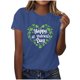 thumbnail image 5 of Mujeres Manga Corta de Verano Tops Impreso Sudadera Casual, Cuello Redondo Blusa Ligera para la Primavera Y el Verano, 5 of 7