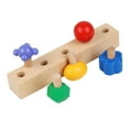 thumbnail image 4 of Juego de 5 Tuercas Y Tornillos de Madera para Insertar Bloques, Tornillos de Aprendizaje Temprano con Base de Apriete para Niños en Edad Preescolar, S, 4 of 9