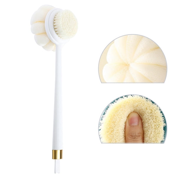 Cepillo Baoblaze para el cuerpo Doble Cara Exfoliante Suave Blanco