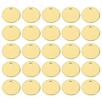 12mm Steel Disc, 30pcs Round Metal Stamping Blanks Tags Circle Metal Plate DIY for Laser Engraving Stamping, Golden