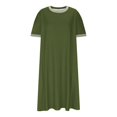 thumbnail image 4 of Efsteb Womens Summer Sundresses Short Sleeve Casual T Shirt Dress Crewneck Sundresses Beach Vacation Pockets (Green,XXL), 4 of 8