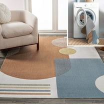 JONATHAN Y WASHABLE 3 x 5 Area Rug, Slinger Collage - Cream/Multi, WSH306A-3