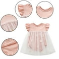 thumbnail image 2 of MXIEZI 0-3 Years Girls Floral Short Sleeve Princess Dresses Casual Romper Tulle Tutu Dress Newborn Baby Jumpsuit Dress, 2 of 9
