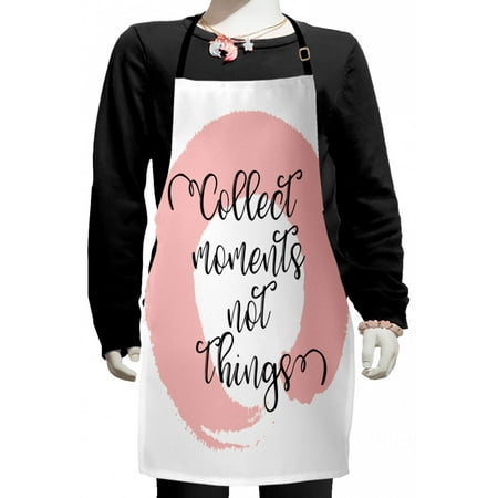 

Saying Kids Apron Round and Bold Brushstroke with Cursive Swift Handwritten Typography Boys Girls Apron Bib with Adjustable Ties for Cooking Baking Painting Rose Charcoal Grey White by Ambesonne