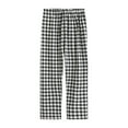 thumbnail image 1 of Pantalones largos informales cepillados para hombre, ropa de dormir, pijamas largos a cuadros, pantalones para hombre, 1 of 2