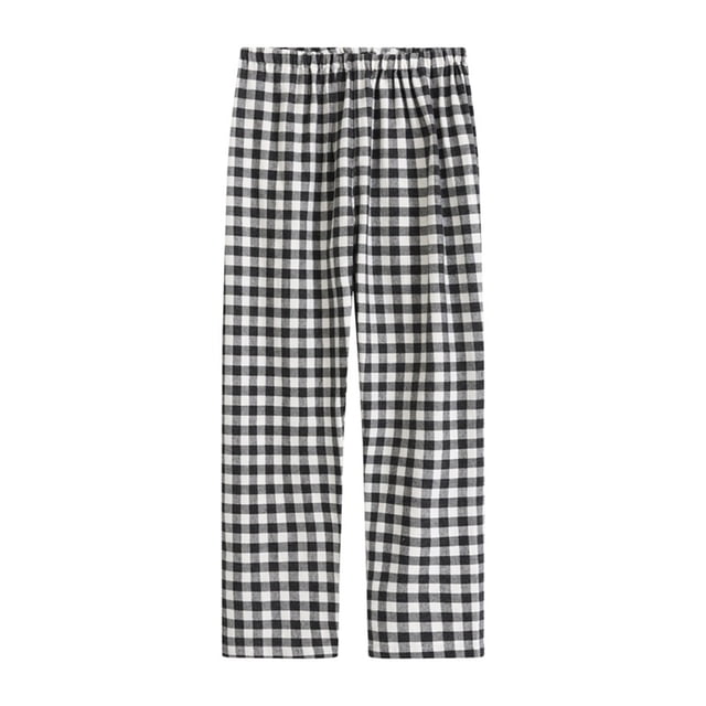 Pantalones largos informales cepillados para hombre, ropa de dormir, pijamas largos a cuadros, pantalones para hombre