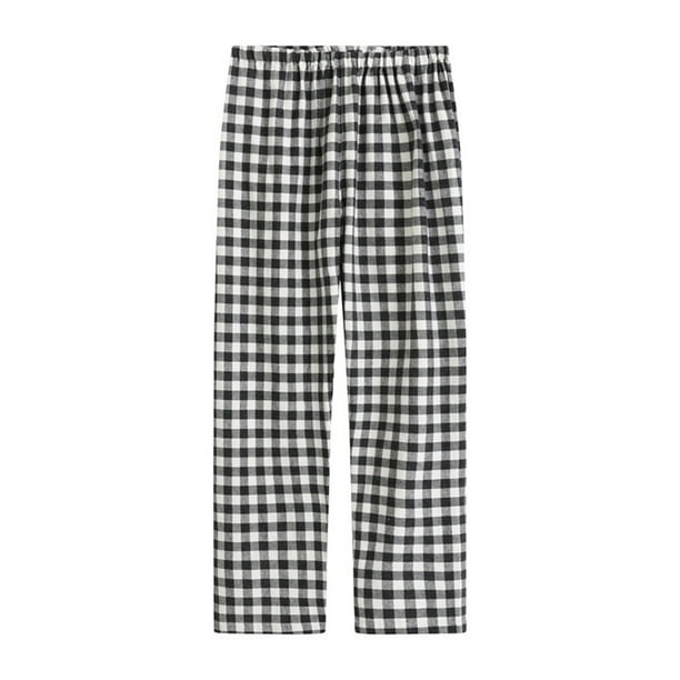 Pantalones largos informales cepillados para hombre, ropa de dormir, pijamas largos a cuadros, pantalones para hombre