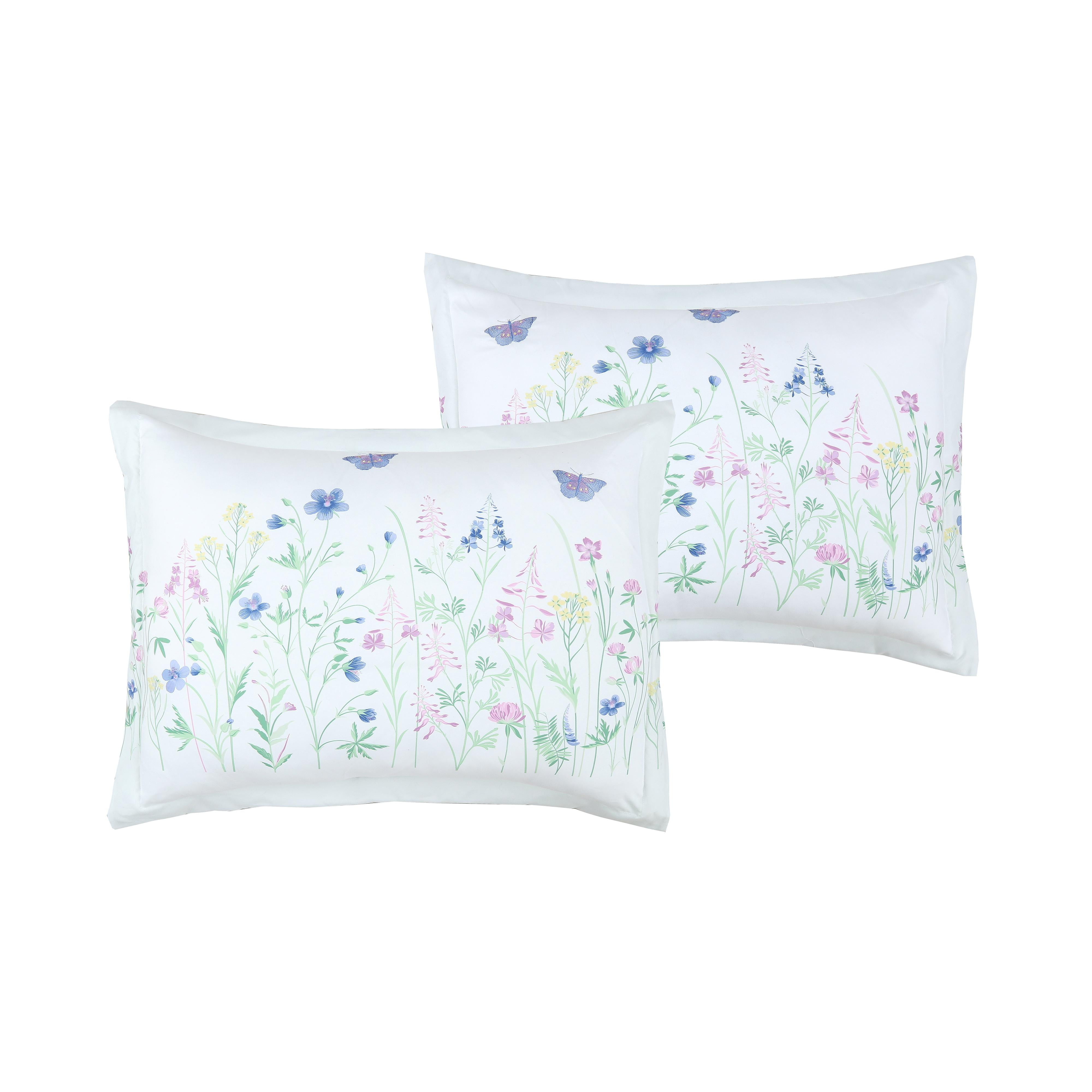 Wildflower Embroidered White 7-Piece Comforter Set King