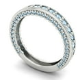 thumbnail image 2 of 1.44 ctw Wedding Band for Women - 18K White Gold Natural Swiss Blue Topaz Stackable Eternity Ring, 2 of 6