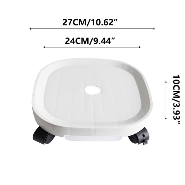 Bandeja universal para macetas con base redonda de plástico y resina espesada, con rueda universal y correa de freno, para cajón de agua y soporte para flores.