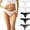 White, variant on 5PC Low Waist Cotton Triangle Thongs for Women Tummy Control Solid Color Briefs Comfortable Fashion Panties Gray S