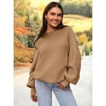 thumbnail image 3 of PRETTYGARDEN Womens Sweaters Fall Lantern Long Sleeve Oversized Sweater Casual Crewneck Chunky Knit Ribbed Pullover Tops, 3 of 9