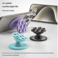 thumbnail image 3 of Phone Airbag Stand – Silicone Foldable Desktop Holder with Vacuum Suction, Compact Colorful Grip for Hands-Free Viewing (Light Purple), 3 of 9