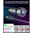 thumbnail image 2 of Mwin Starlink Mini Cable - 3 in 1 Starlink Mini Car Charger DC Power Cable & Cigarette Lighter Adapter 12V-24V with Digital Display,Durable USB C and USB A Ports for Trucks and Cars (10FT), 2 of 7