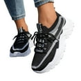 thumbnail image 5 of Xiaoxatg Women's Lightweight Casual Sneakers Breathable Comfortable Walking Shoes for Daily Use with Elastic Closure and Flat Heel Design 6 Black, 5 of 9