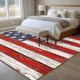 thumbnail image 5 of Independence Day Washable Area Rug 8 x 10 ft Abstract American Flag Wood Grain, Soft Non Slip Rugs Stain Repellent Indoor Felt Carpet for Living Dining Room Bedroom Home Office, 5 of 9