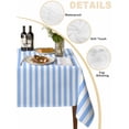 thumbnail image 2 of Blue White Stripe Table Cloth, Modern Minimalist Geometric Striped Waterproof Tablecloth for Rectangle Tables, Reusable Washable Fabric Table Cover for Restaurant Kitchen Dining Tables 60"x84", 2 of 6