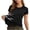 Black, variant on Short Sleeve Workout Tops for Women Breathable Lightweight Quick Dry Athletic Tees Crewneck Base Yoga Gym Shirt (S, Blue)
