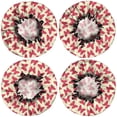 thumbnail image 2 of Shower Caps,Red Butterfly Red Silhouette Pattern Waterproof Shower Cap for Women 4 Pieces,Double Reusable Hair Cover for Shower PEVA Elastic Stretch Hem, 2 of 7