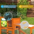 thumbnail image 5 of 94'' Large Wood Rabbit Hutch Guinea Pig House 2-Tier Bunny Cage Chicken Coop Ramps Orange, 5 of 9