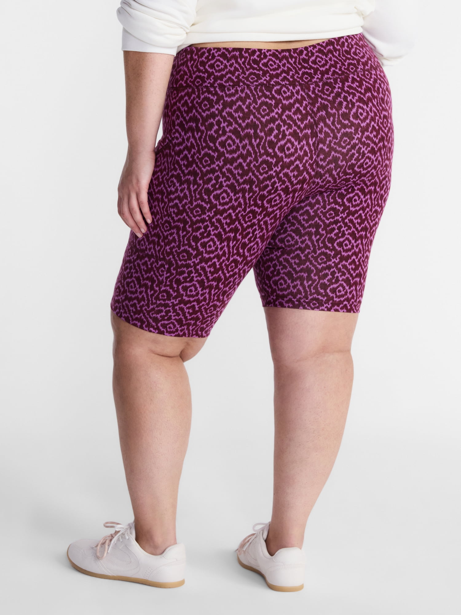 Terra & Sky Women’s Plus Bike Shorts with Pockets, 9” Inseam, Sizes 0X-5X