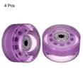 thumbnail image 3 of Uxcell 32 x 58mm Roller Skate Wheels with Bearings 82A Quad Skate Replacement, Shine Purple 4 Pack, 3 of 6