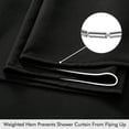 thumbnail image 4 of Black Extra Long Linen Shower Curtain, 108 Inch Long Heavy Duty Fabric Shower Curtain Set with 12 Metal Hooks, Waterproof Decor Machine Washable for Bathroom Bathtub Hotel, 72 x 108, 4 of 14