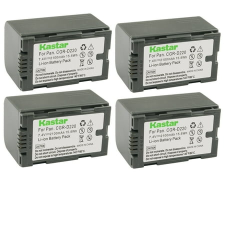 Kastar 4-Pack CGR-D16 Battery Replacement for Panasonic NV-MX300  NV-MX300EG  NV-MX340  NV-MX350  NV-MX500  NV-MX1000  NV-MX2000  NV-MX2500  NV-MX3000  NV-MX5000  NV-RX11EG  NV-RX22EG Camera