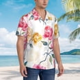 thumbnail image 5 of Bixox Men's Hawaiian Shirts Men's Colorful Flowers Print Short-Sleeve Shirt-Large, 5 of 8