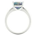 thumbnail image 4 of 2.5 ct Asscher Cut Blue Moissanite Solitaire 14K White Gold Womens Engagement Ring, 4 of 5